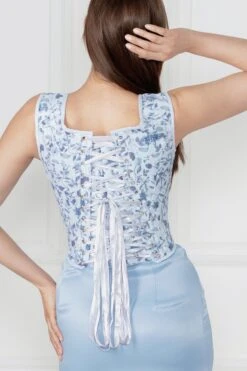 Historically Inspired Blue Corset Top 14 Historically Inspired Blue Corset Top -Corset Story WTS8032