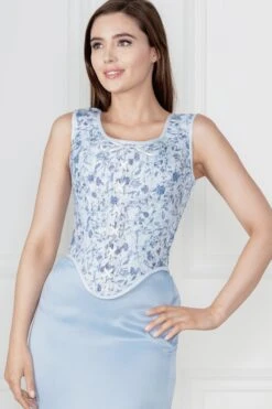 Historically Inspired Blue Corset Top 13 Historically Inspired Blue Corset Top -Corset Story WTS803n1