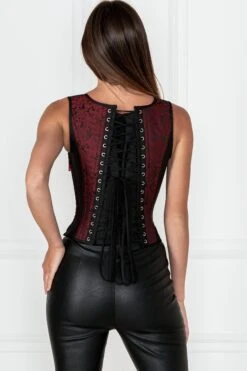 Red And Black Steampunk Overbust Corset With Shoulder Straps -Corset Story WTS816 2 3a173936 e777 43b7 908d 1850c33f95e9