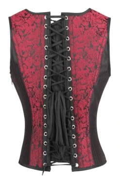 Red And Black Steampunk Overbust Corset With Shoulder Straps -Corset Story WTS816 3