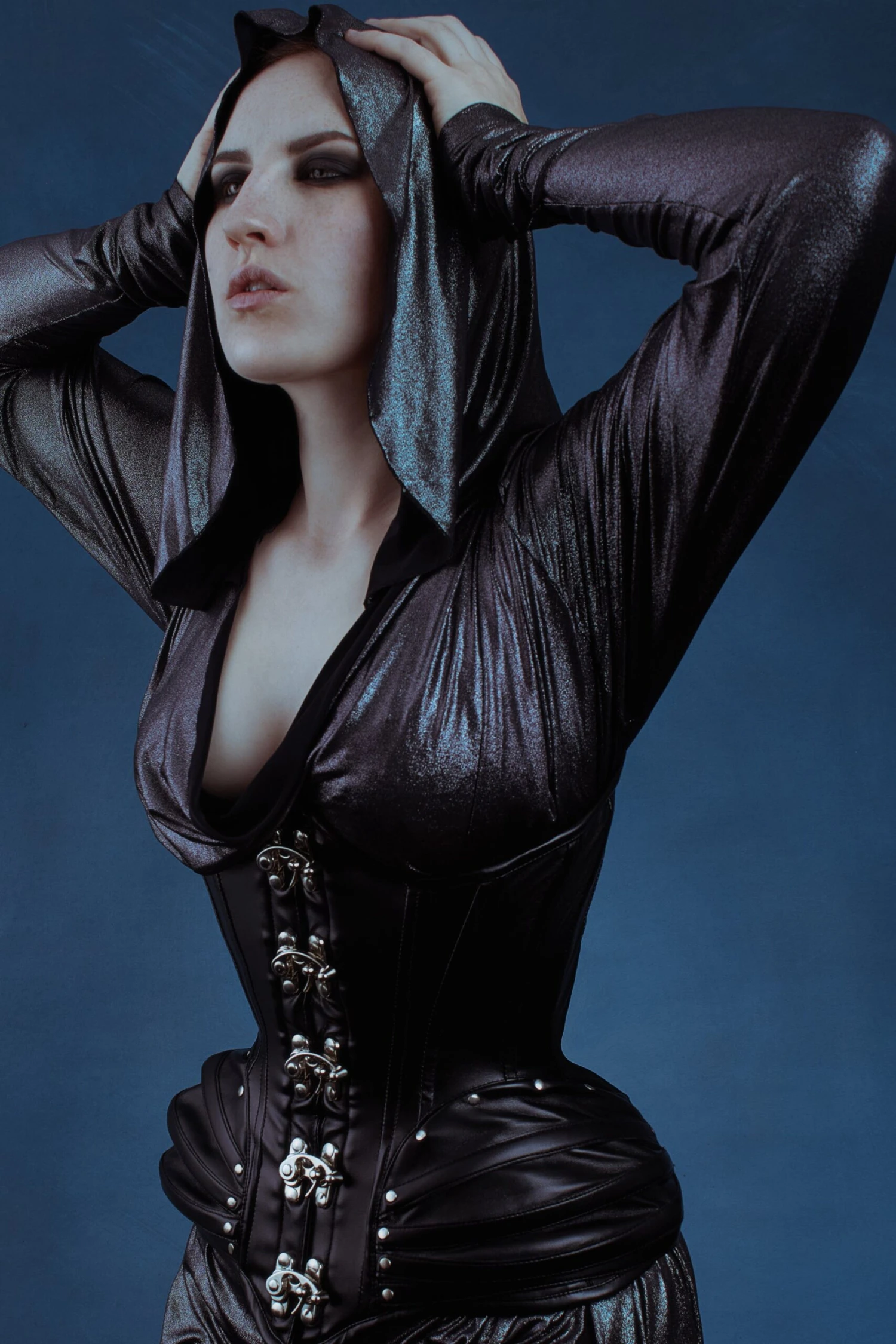 PU Black Underbust Corset With Swing Hook Closure 3 PU Black Underbust Corset With Swing Hook Closure - Image 3