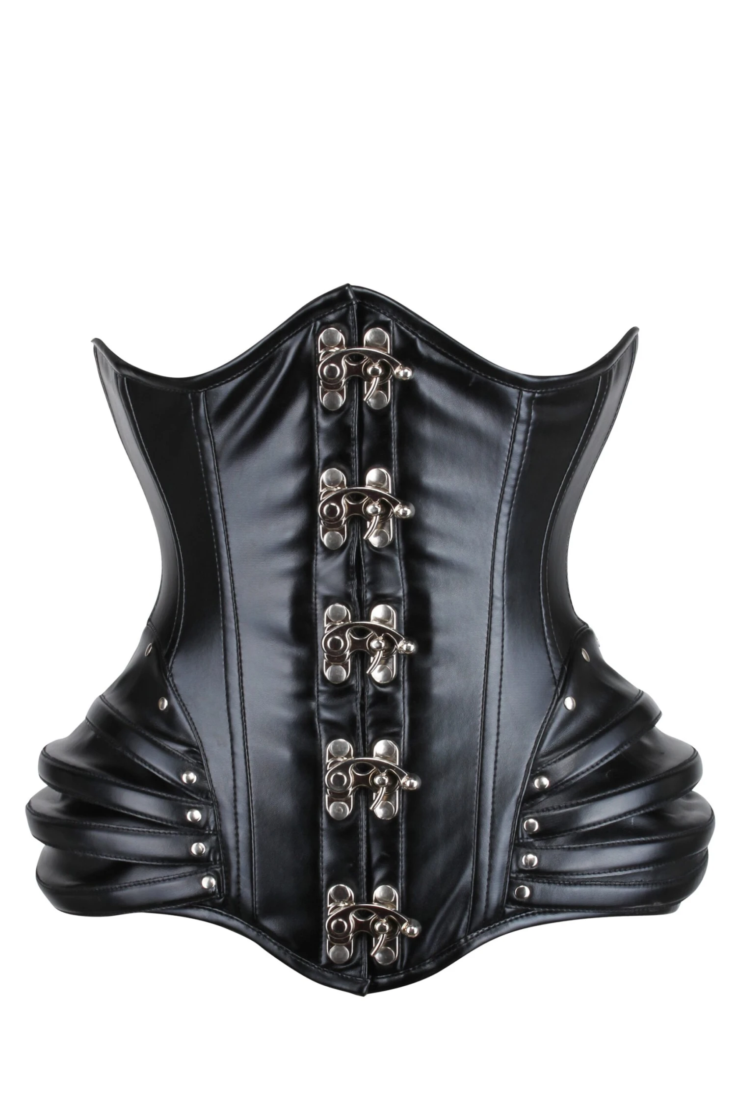 PU Black Underbust Corset With Swing Hook Closure 1 PU Black Underbust Corset With Swing Hook Closure