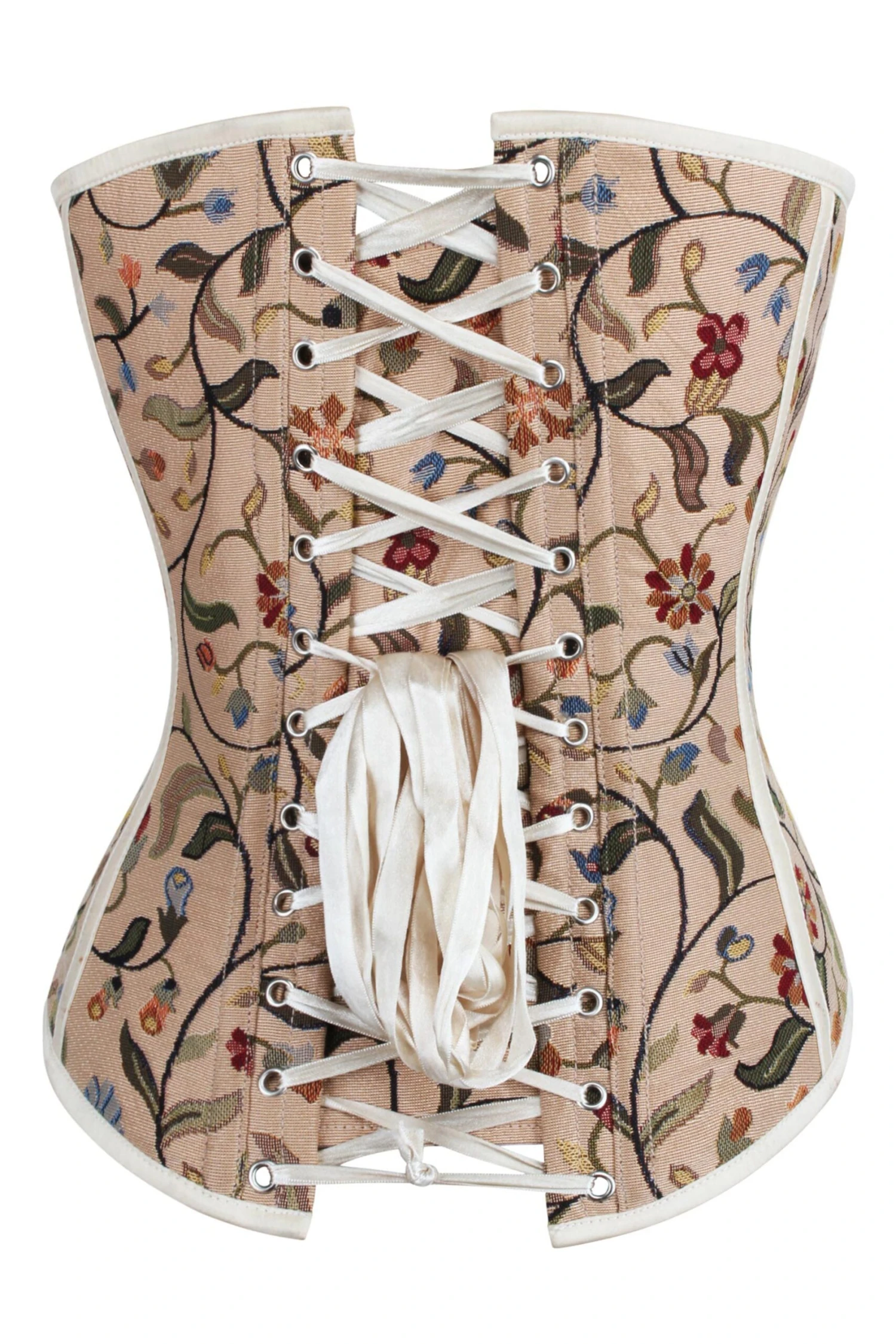 Historically Inspired Floral Print Overbust Corset 4 Historically Inspired Floral Print Overbust Corset - Image 4