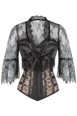 Steampunk Buckled Corset With Separate Lace Bolero