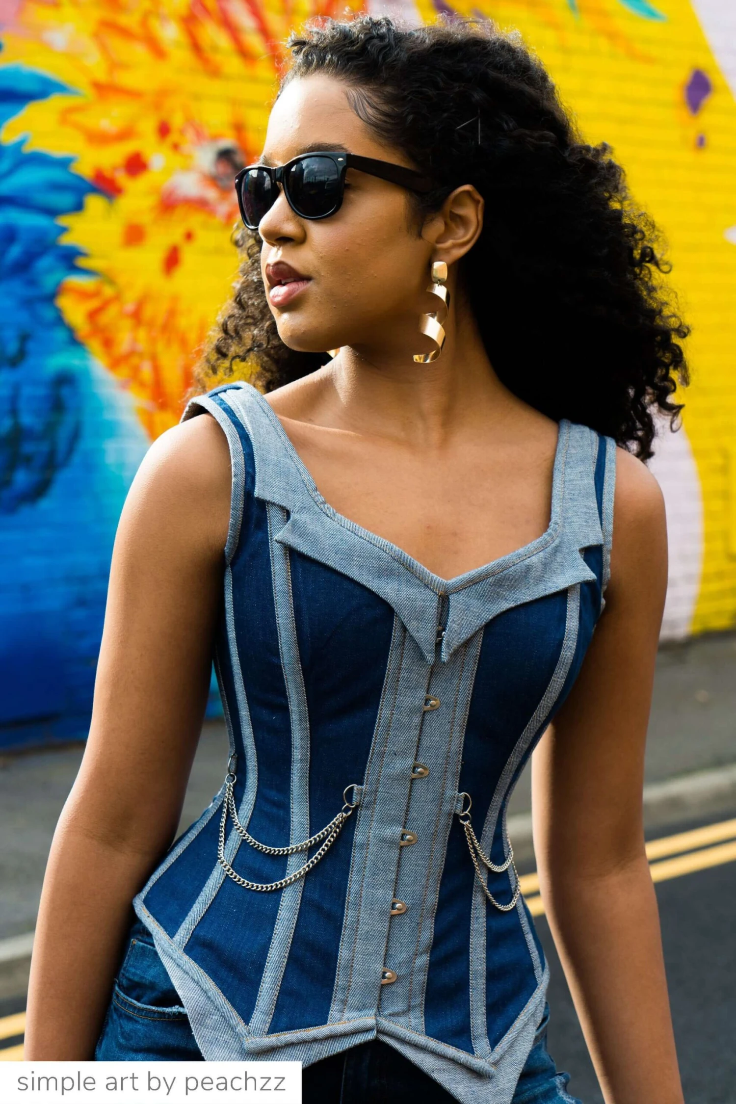 Double Denim WaistCoat Corset 11 Double Denim WaistCoat Corset - Image 11