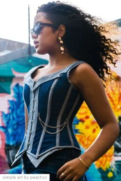 Double Denim WaistCoat Corset 15 Double Denim WaistCoat Corset -Corset Story WTS837.jpg3