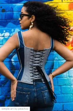 Double Denim WaistCoat Corset 16 Double Denim WaistCoat Corset -Corset Story WTS837.jpg4
