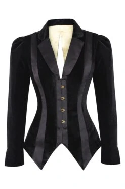 Black Velvet Corset Tuxedo Jacket