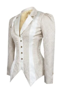 Ivory Corset Tuxedo Jacket 5 Ivory Corset Tuxedo Jacket -Corset Story WTS8413