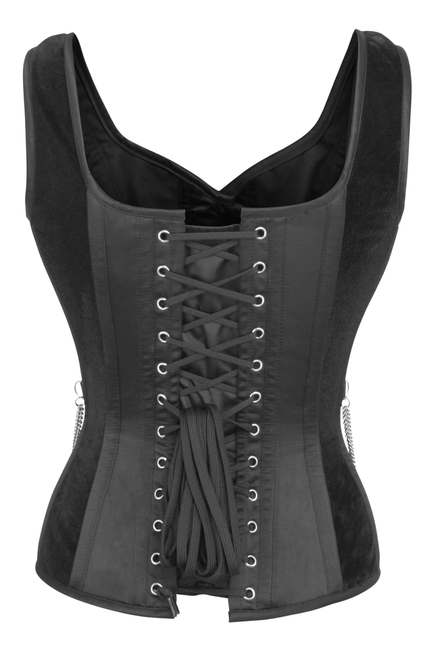 Black Velvet WaistCoat Corset 2 Black Velvet WaistCoat Corset - Image 2