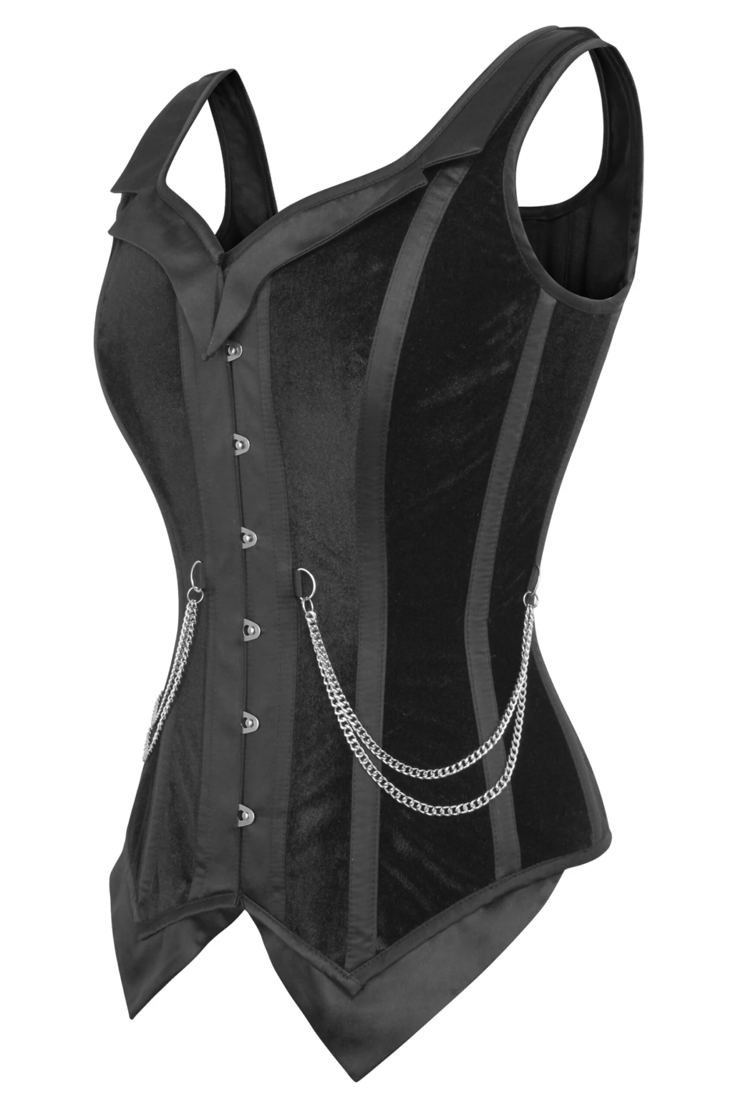 Black Velvet WaistCoat Corset 3 Black Velvet WaistCoat Corset - Image 3