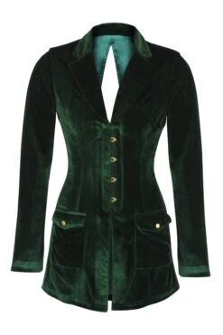 Green Velvet Corseted Jacket