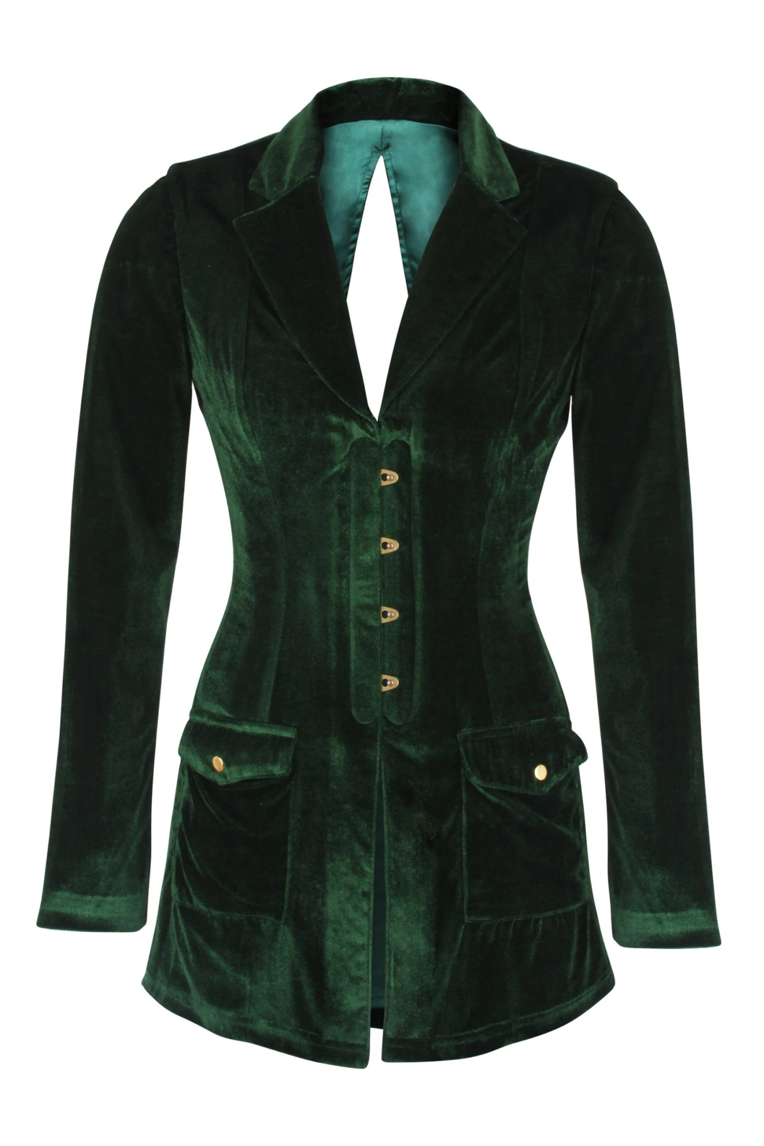 Green Velvet Corseted Jacket 1 Green Velvet Corseted Jacket