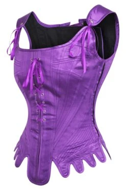Historically Inspired Satin Overbust Corset In Violet 5 Historically Inspired Satin Overbust Corset In Violet -Corset Story WTS8503