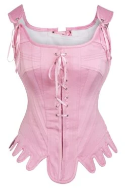 Historically Inspired Baby Pink Satin Overbust Corset