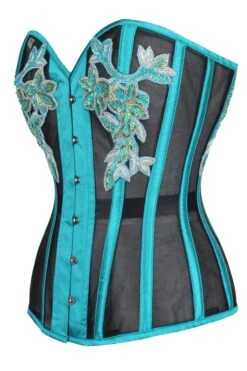 Aqua Overbust Mesh Corset 11 Aqua Overbust Mesh Corset -Corset Story WTS920 2