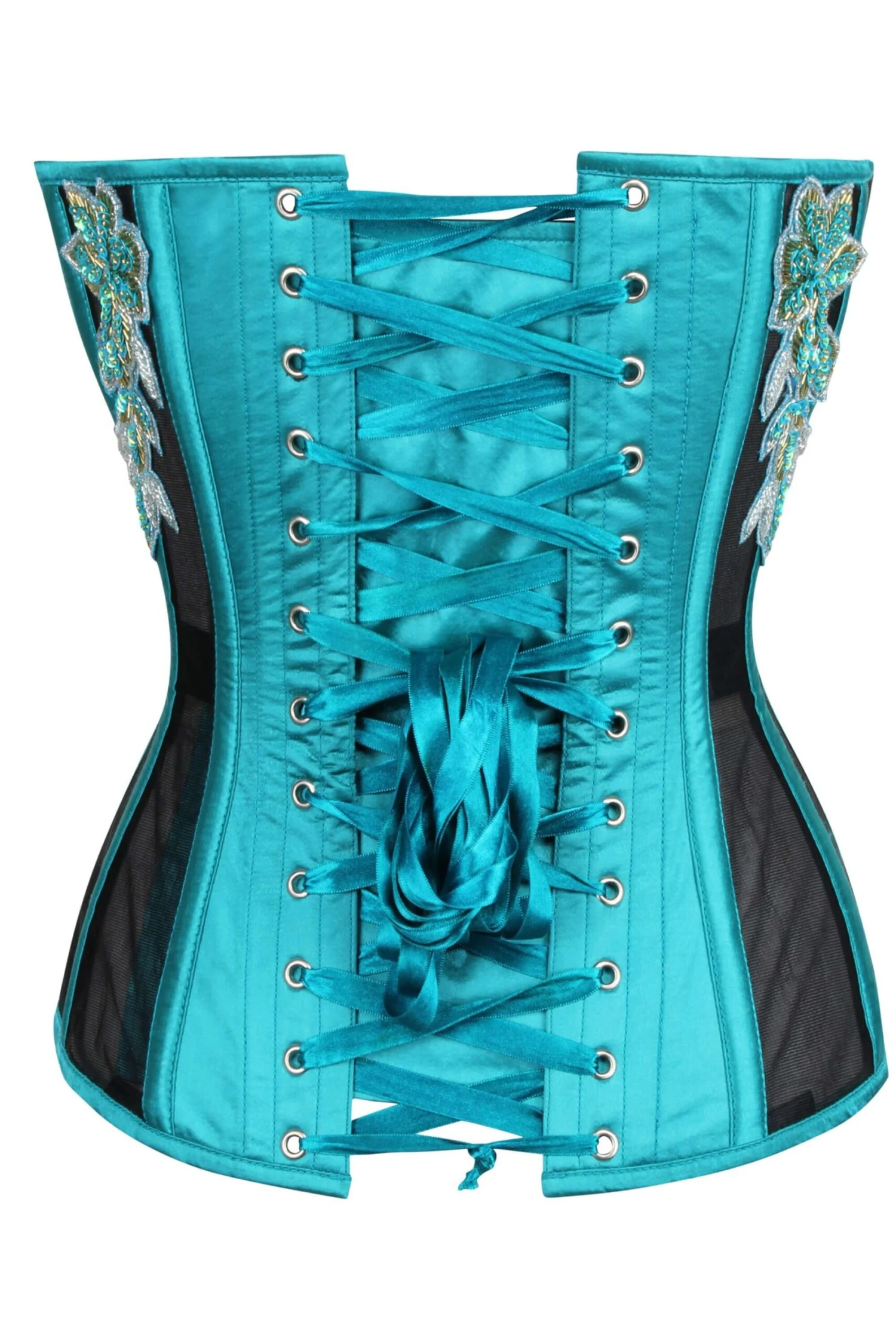 Aqua Overbust Mesh Corset 3 Aqua Overbust Mesh Corset - Image 3