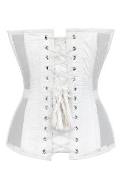 WHITE MESH AND LACE APPLIQUÉ CORSET 13 WHITE MESH AND LACE APPLIQUÉ CORSET -Corset Story WTS921 2
