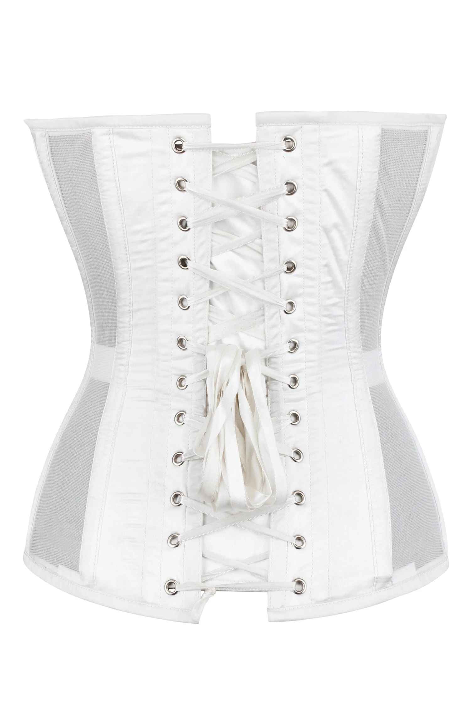 WHITE MESH AND LACE APPLIQUÉ CORSET 6 WHITE MESH AND LACE APPLIQUÉ CORSET - Image 6