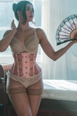 Historically Inspired Peach And Gold Underbust Corset 23 Historically Inspired Peach And Gold Underbust Corset -Corset Story WTS925 December 2020 website 2