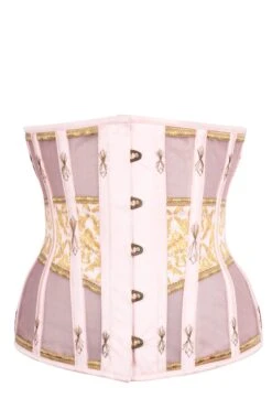 Historically Inspired Peach And Gold Underbust Corset