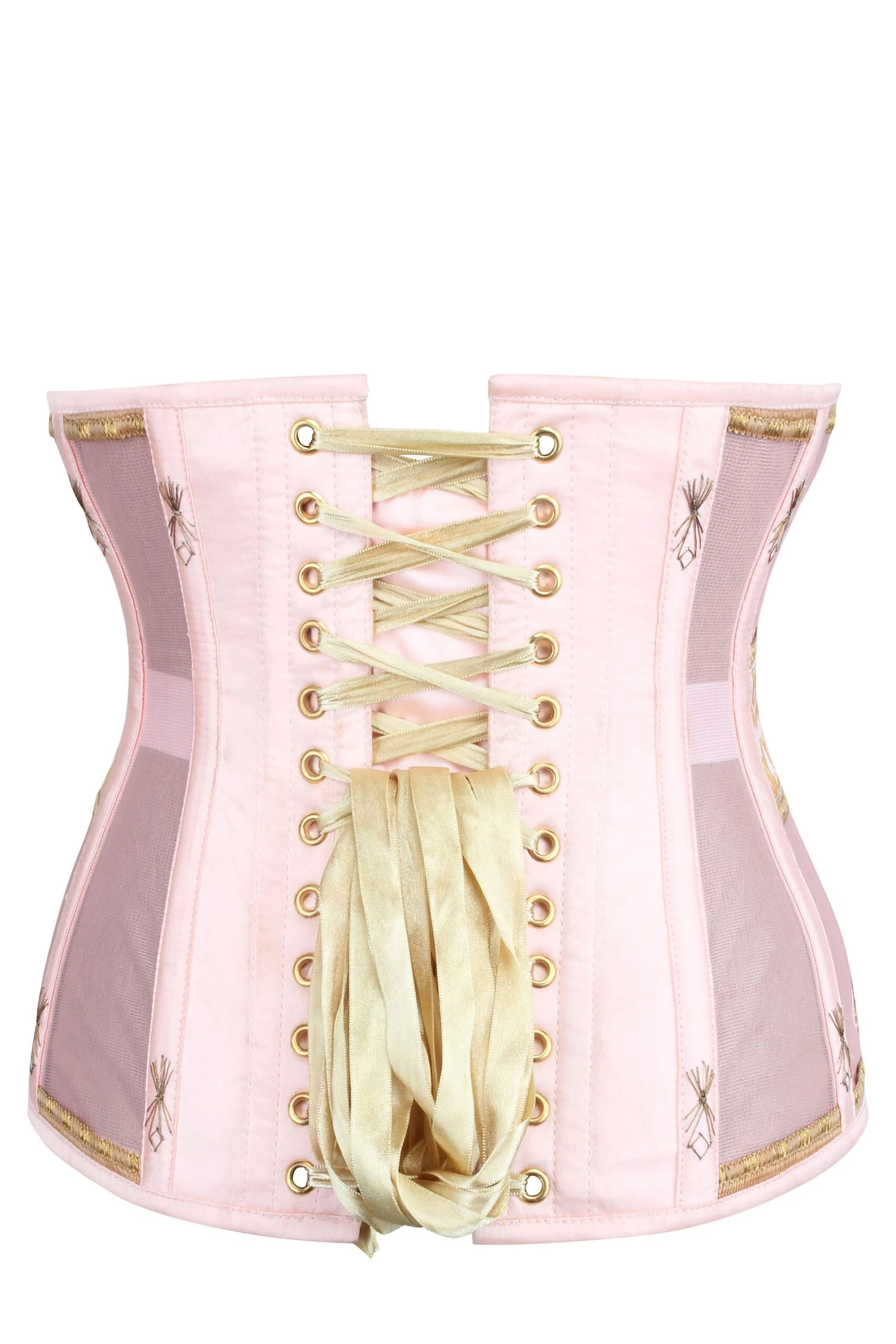 Historically Inspired Peach And Gold Underbust Corset 16 Historically Inspired Peach And Gold Underbust Corset - Image 16