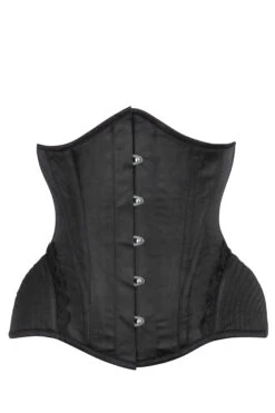 Black Burlesque Underbust With Bullet Hip Gores