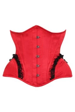 Lipstick Red Burlesque Underbust With Bullet Hip Gores