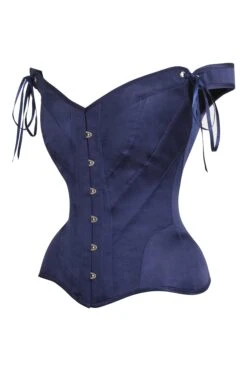 Navy Blue Sleeved Corset 5 Navy Blue Sleeved Corset -Corset Story WTS9493