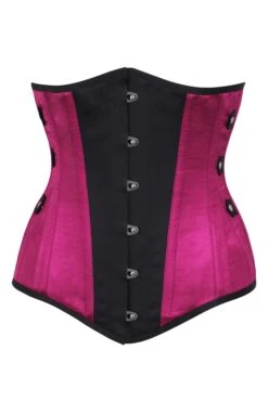 Steampunk Black And Pink Longline Underbust With Side Tabs 12 Steampunk Black And Pink Longline Underbust With Side Tabs -Corset Story WTSTE0081