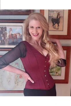 Burgundy V Neck Waist Taming Overbust With Straps 11 Burgundy V Neck Waist Taming Overbust With Straps -Corset Story WTVIC014 Customerpic June2021 1 93f4ddc0 fc9e 4210 ab6a 95601e93b686