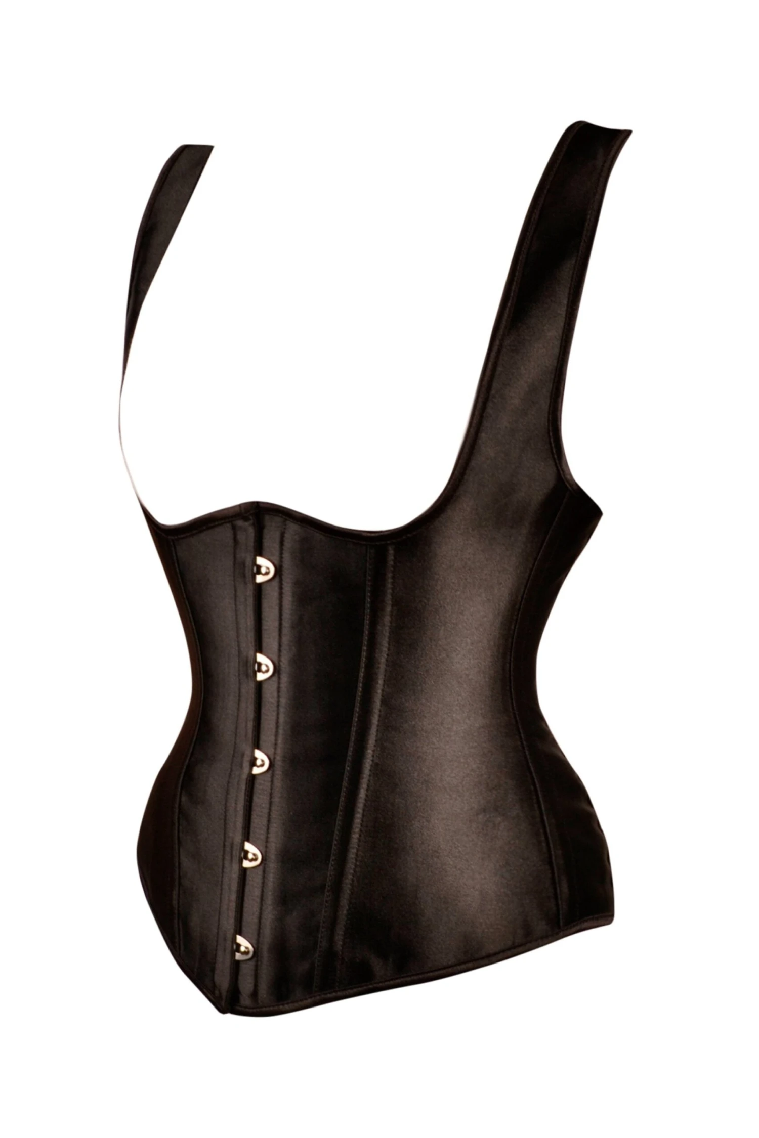 Black High Back Underbust Corset With Straps 4 Black High Back Underbust Corset With Straps - Image 4