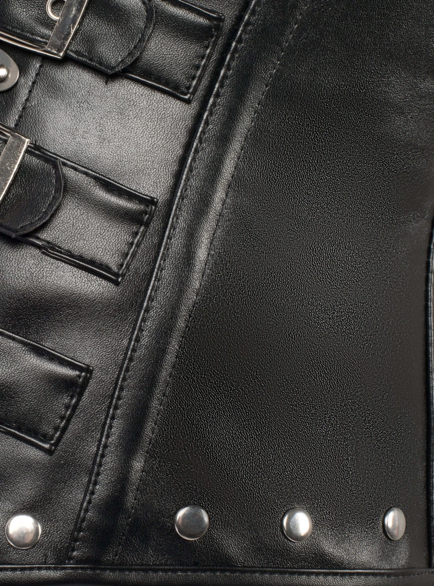 Black Leather Look PU Underbust With Halter Strap 6 Black Leather Look PU Underbust With Halter Strap - Image 6