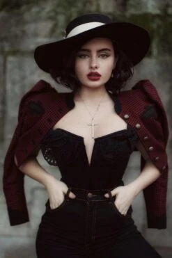 Alyssum Black Broderie Anglaise Cotton Corset Top With Double Frill Sleeves 23 Alyssum Black Broderie Anglaise Cotton Corset Top With Double Frill Sleeves -Corset Story alyssum lira