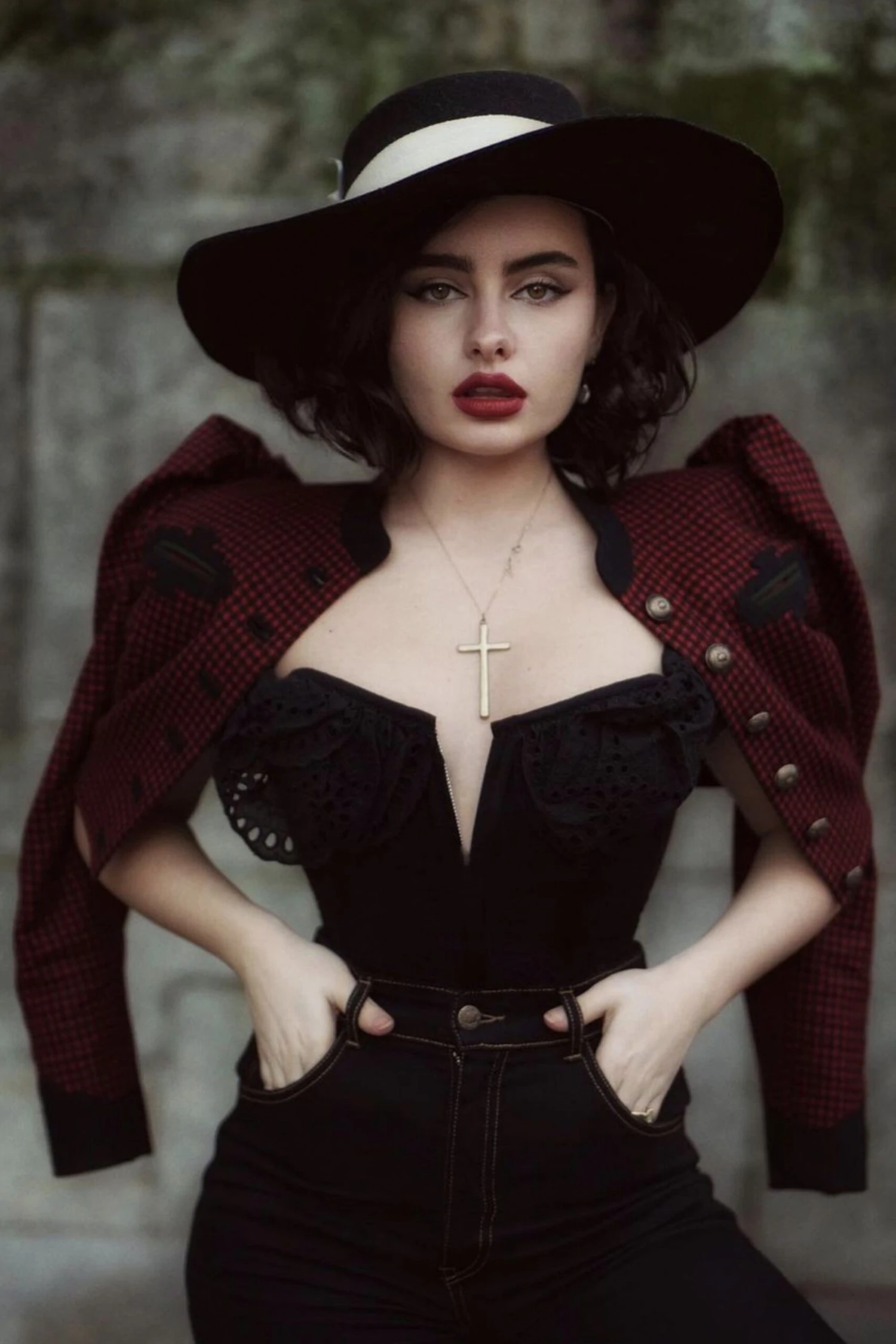 Alyssum Black Broderie Anglaise Cotton Corset Top With Double Frill Sleeves 4 Alyssum Black Broderie Anglaise Cotton Corset Top With Double Frill Sleeves - Image 4