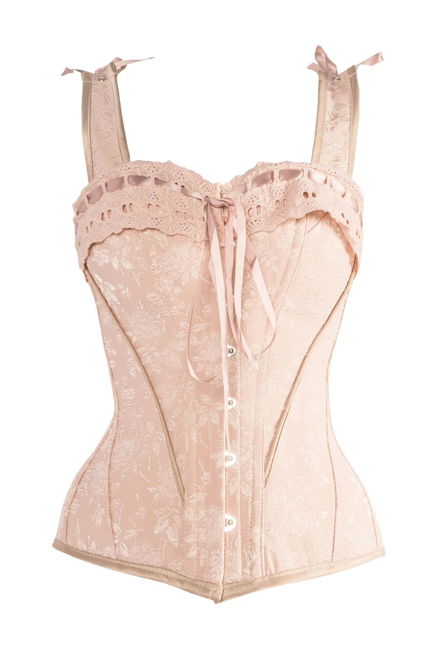 Luxurious Victorian Inspired Dusty Pink Overbust Angled Panels And Shoulder Straps 1 Luxurious Victorian Inspired Dusty Pink Overbust Angled Panels And Shoulder Straps