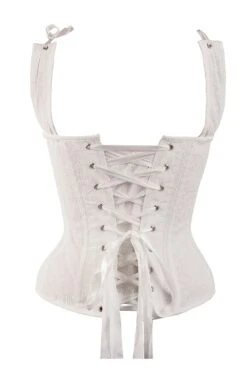 White Cotton Embroidery Anglaise Overbust With Gathered Bust 25 White Cotton Embroidery Anglaise Overbust With Gathered Bust -Corset Story csft052 back 1