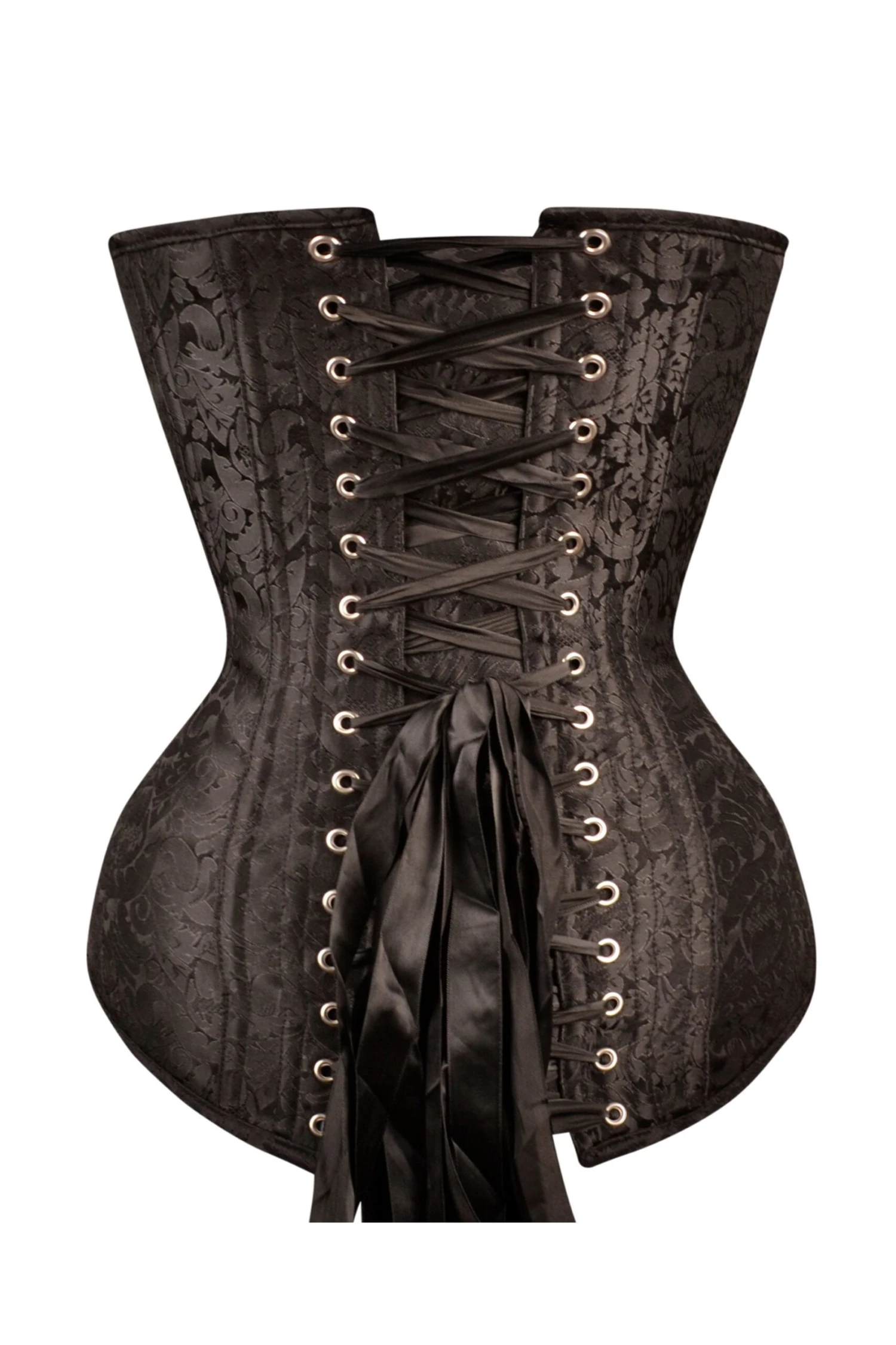 Instant Shape Black Brocade Overbust Corset - Longline 7 Instant Shape Black Brocade Overbust Corset - Longline - Image 7