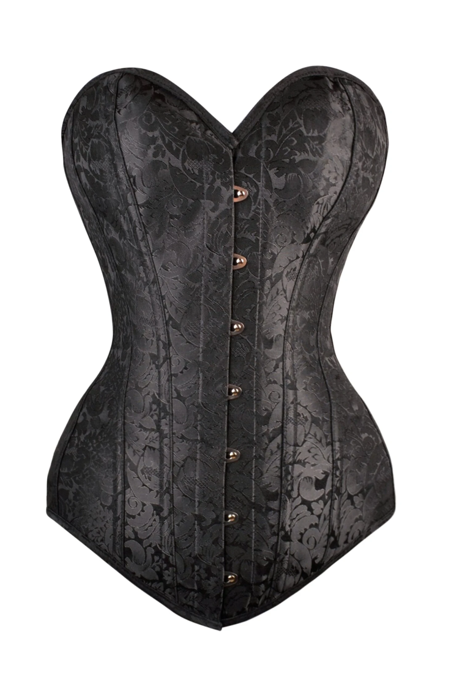 Instant Shape Black Brocade Overbust Corset - Longline 1 Instant Shape Black Brocade Overbust Corset - Longline