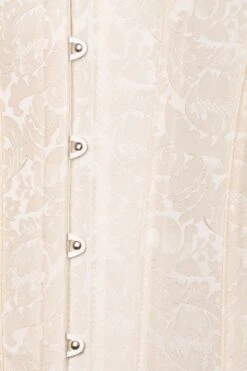 Instant Shape Cream Brocade Longline Overbust Corset 11 Instant Shape Cream Brocade Longline Overbust Corset -Corset Story csft079 detail 1