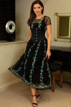 Black Satin Waist Training Waspie Underbust 26 Black Satin Waist Training Waspie Underbust -Corset Story emboridered dress 3 e19570c0 f3ae 44c7 af7e de5997934f17