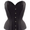 Black Cotton Twill Classic Overbust Waist Trainer With Hip Gores