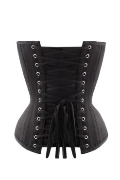 Black Cotton Twill Classic Overbust Waist Trainer With Hip Gores 14 Black Cotton Twill Classic Overbust Waist Trainer With Hip Gores -Corset Story exp001 2