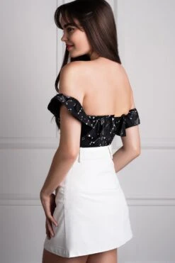 Cotton Astronomy Print Sleeved Corset Top 36 Cotton Astronomy Print Sleeved Corset Top -Corset Story fts002 3