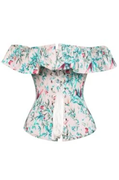 Birds Of Paradise Cold Shoulder Cotton Corset Top 32 Birds Of Paradise Cold Shoulder Cotton Corset Top -Corset Story fts003 3
