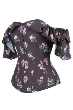 Black Summer Corset Top With Dramatic Sleeve -Corset Story fts040 1