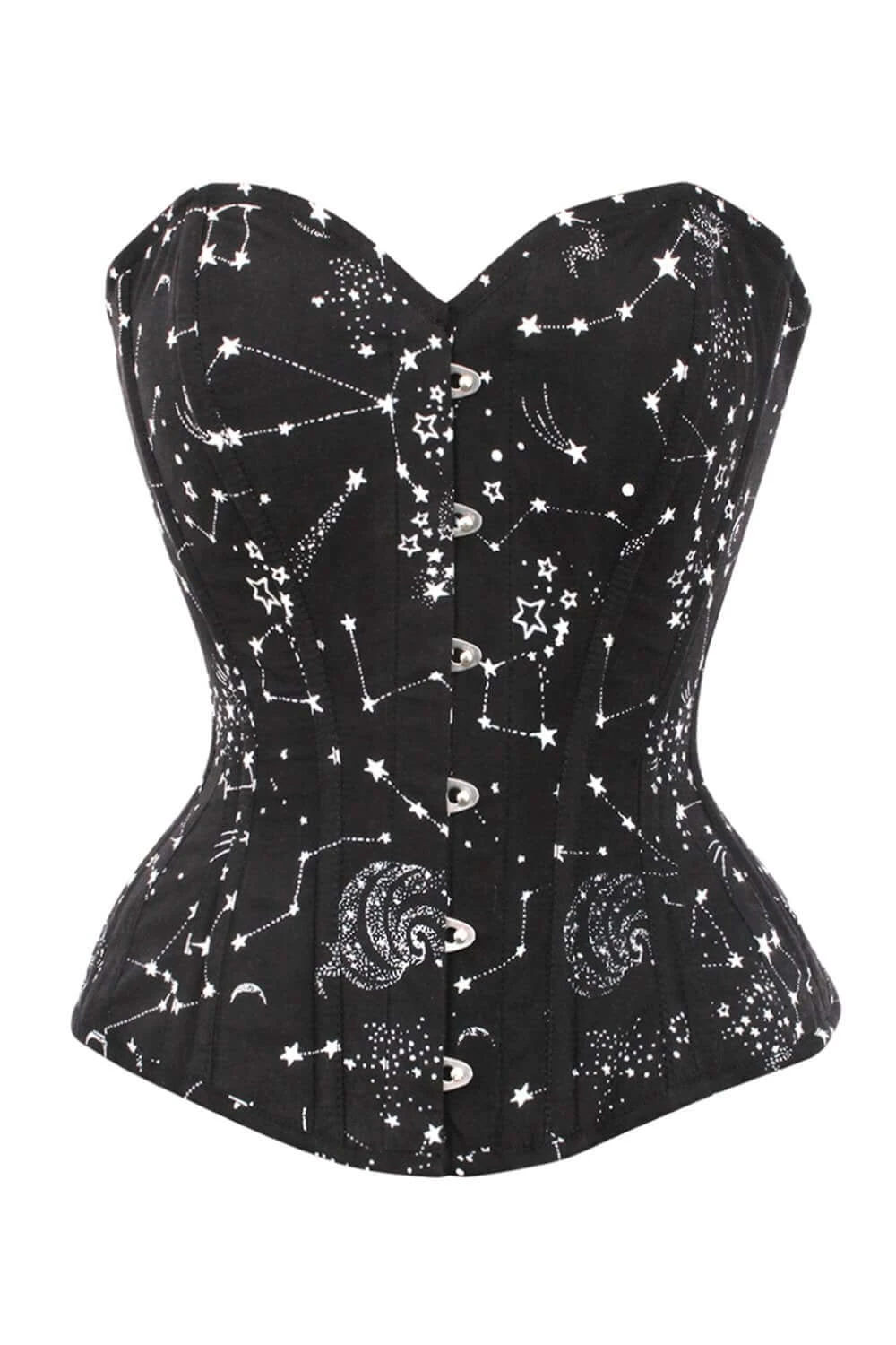 Astronomy Black Overbust Cotton Corset 1 Astronomy Black Overbust Cotton Corset