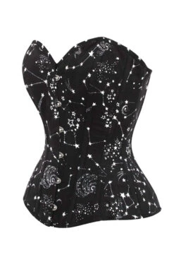 Astronomy Black Overbust Cotton Corset 15 Astronomy Black Overbust Cotton Corset -Corset Story wts602 2