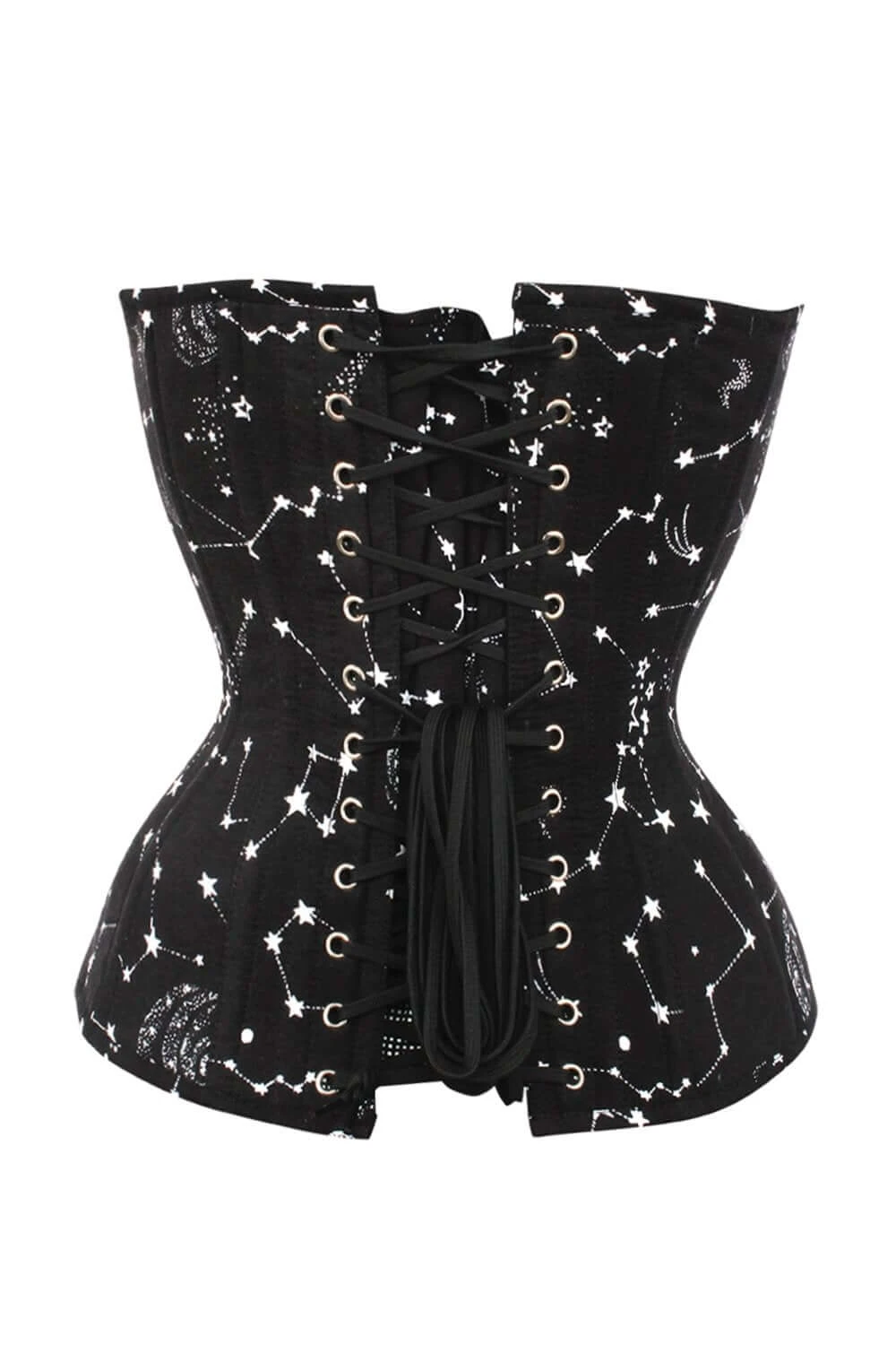 Astronomy Black Overbust Cotton Corset 7 Astronomy Black Overbust Cotton Corset - Image 7