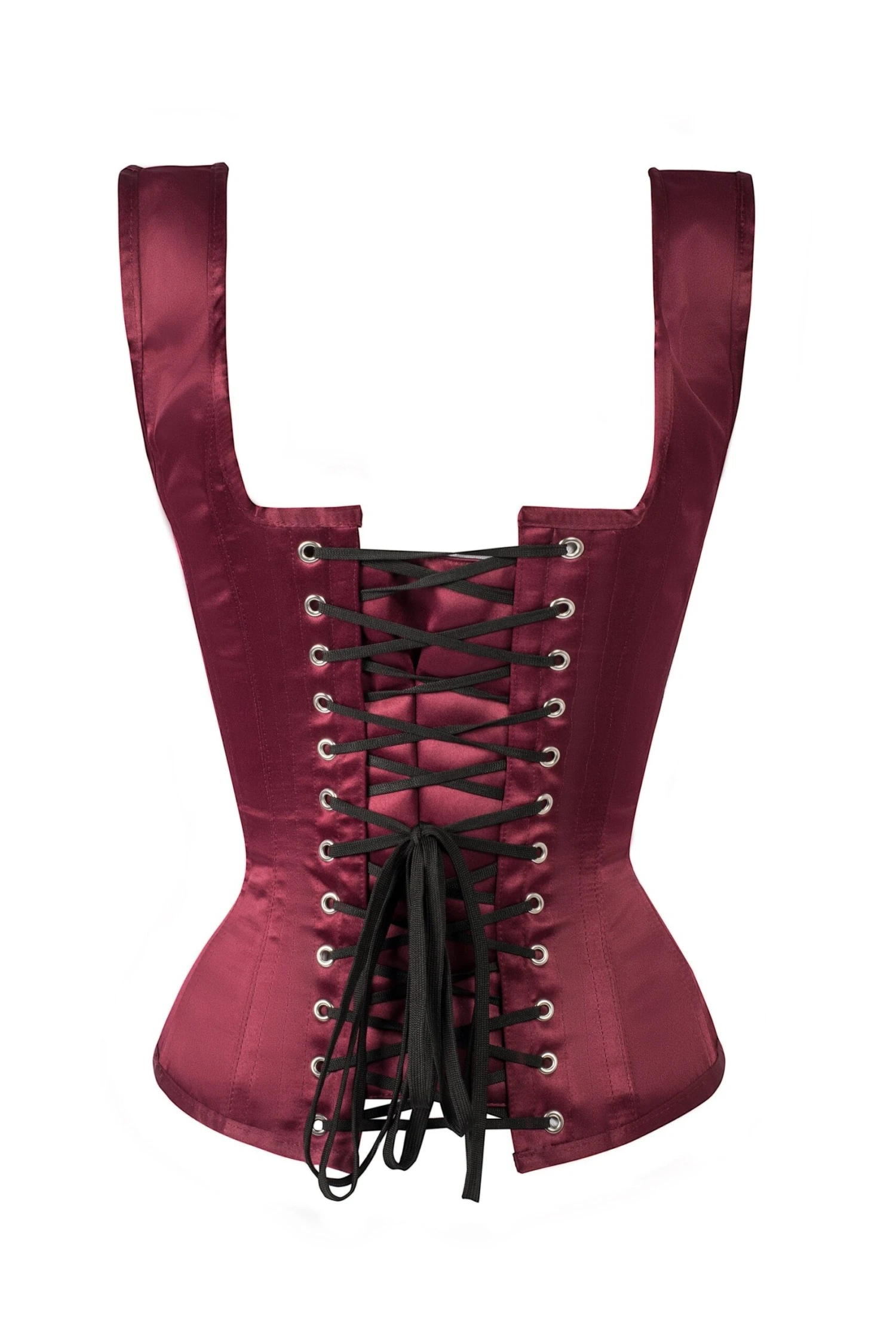 Burgundy V Neck Waist Taming Overbust With Straps 5 Burgundy V Neck Waist Taming Overbust With Straps - Image 5